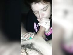 Hot Red Head with Green Eyes Gets her Face Fucked POV BJ