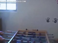 Lovers play table football