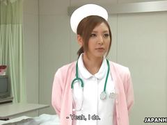 Stunning Japanese nurse gets creampied after being roughly p