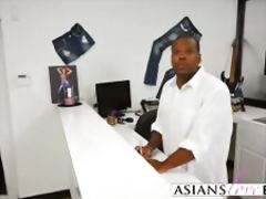 Black Stud With Massive Dick Shows No Mercy To This Chick s Tiny Asian Pussy