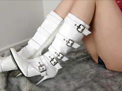 White PVC Boot Rubbing