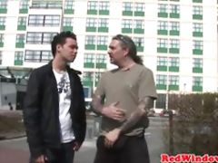 Real dutch hooker receives oral pleasure