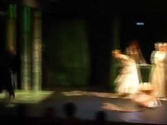 Artistic wedding groom under skirts