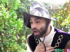 Teen dressed as Native American takes dick in pussy