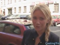 Chubby newbie fucked at casting