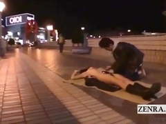 Subtitled extreme Japanese public blowjob naked sushi