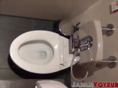 Japanese hottie in pantyhose fingers herself on hidden cam