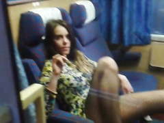 Polish Girl goes wild on trainride