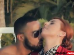 Horny black man seduces hotel receptionist and fucks her pussy very hard