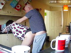 Housewife Milf Mum Mom Shagged Kitchen - Hidden IP Camera