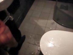 Pissing indoors on floor and cum once