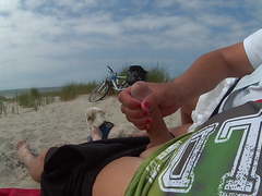 Wanking at the beach